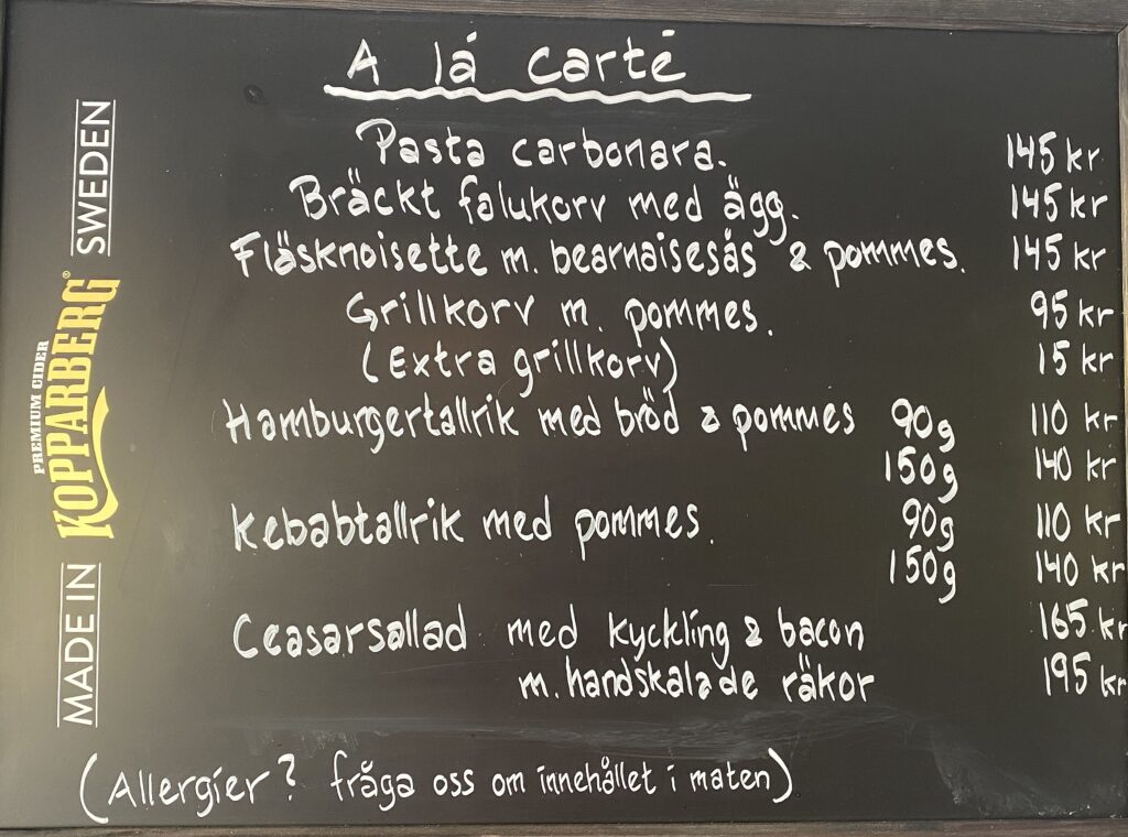 A la carte